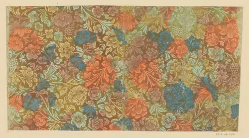 Blad met bloemen en vruchten by anonymous, other, 1750-1800