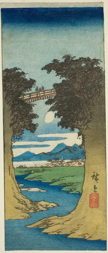 Monkey Bridge by Utagawa Hiroshige (歌川広重), print, 1835-1847