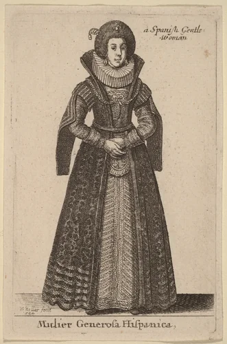 Mulier Generosa Hispanica (Spanish Gentlewoman) by Wenceslaus Hollar, print, 1644