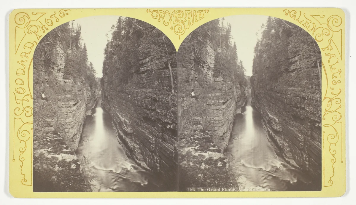 The Grand Flume, Ausable Chasm, No. 1162 from the series "Crystal" by Seneca Ray Stoddard, photograph, 1870-1876