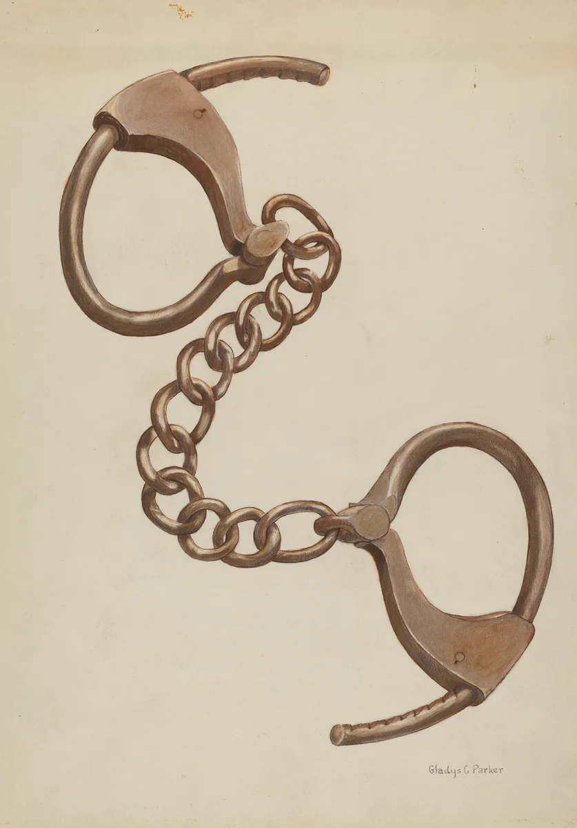 Shackles or Leg Irons by Gladys C. Parker, index of american design, 1937