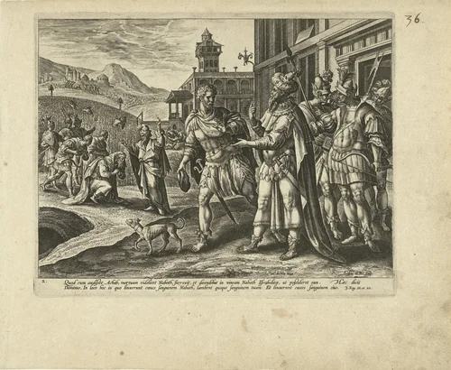 Wijngaard van Nabot: het tiende Gebod by Unknown, print, 1585-1589