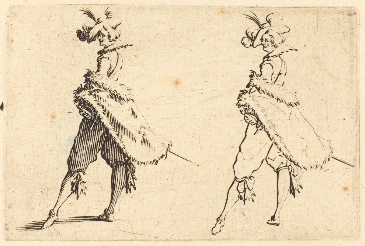 Gentleman Viewed from the Side by Jacques Callot, print, 1622