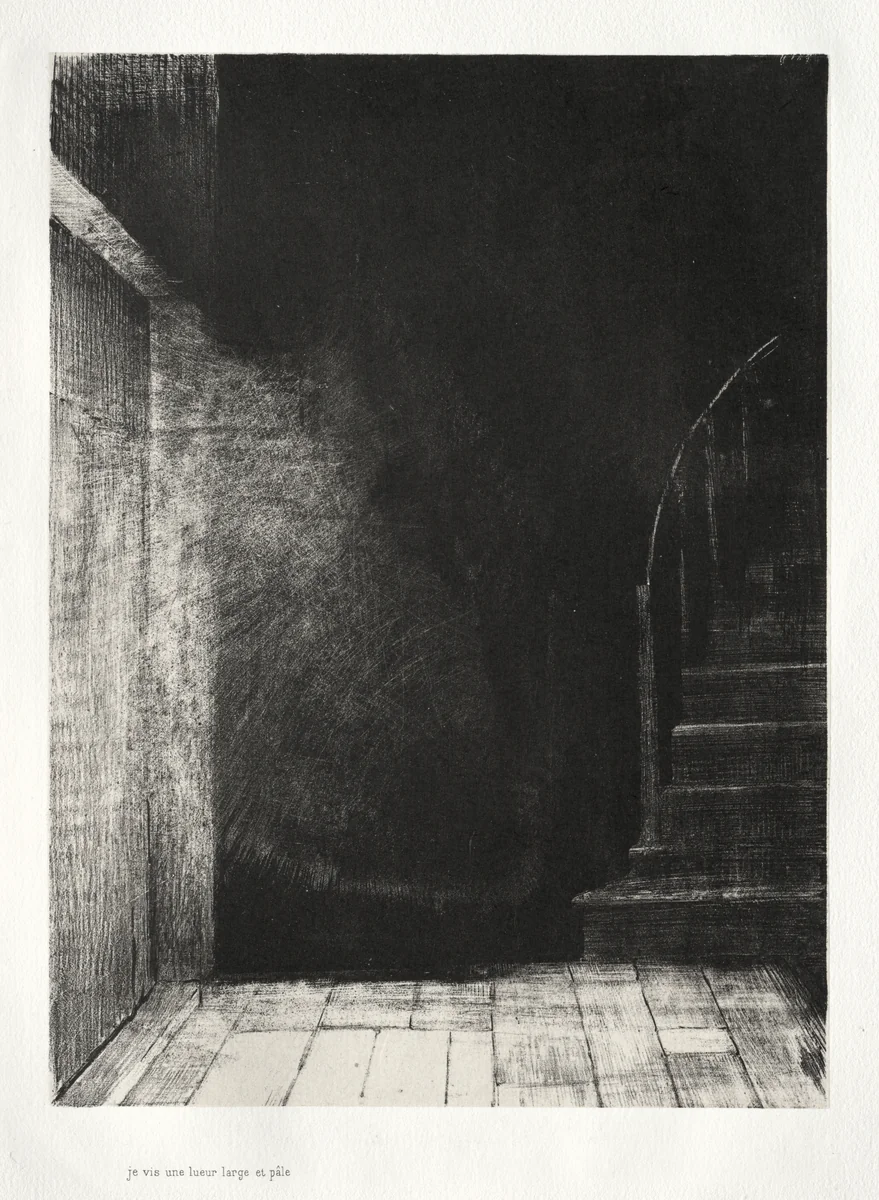 I Saw a Flash of Light, Large and Pale by Odilon Redon, print, 1896