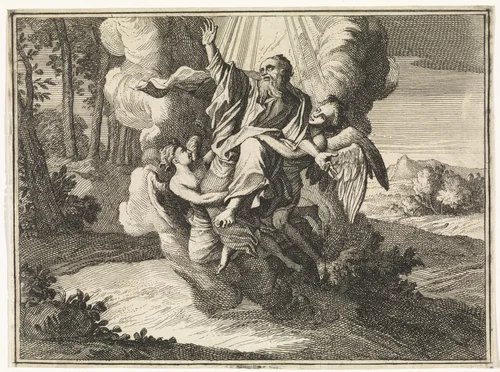 Hemelvaart van Henoch by Caspar Luyken, print, 1712