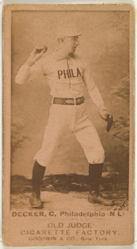 Decker, Catcher, Philadelphia, from the Old Judge series (N172) for Old Judge Cigarettes by Goodwin & Company, photograph, 1887-1890