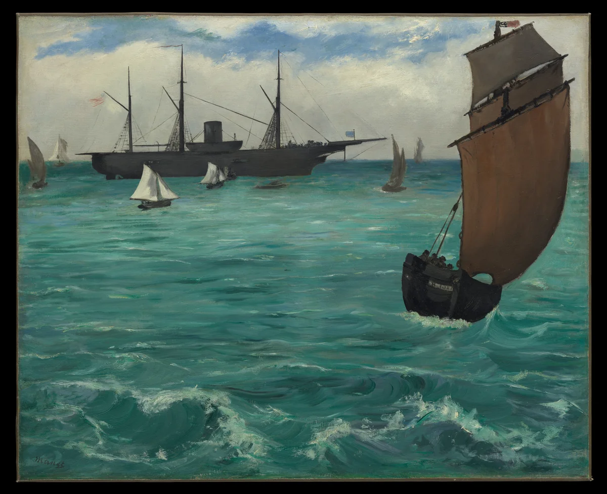 The "Kearsarge" at Boulogne by Edouard Manet, painting, 1864