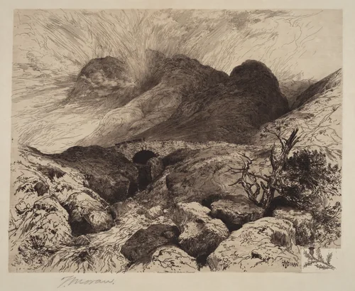 Bridge in the Pass of Glencoe—Scotland by Thomas Moran, print, 1882