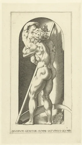 Saturnus verslindt zijn kind by Unknown, print, 1530
