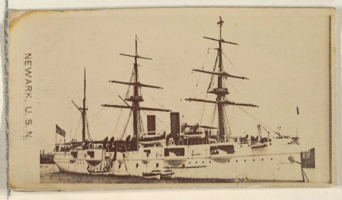 Newark, U.S.N., from the Famous Ships series (N50) for Virginia Brights Cigarettes by Allen & Ginter, photograph, 1895