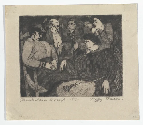 Backstairs Gossip by Peggy Bacon, print, 1919