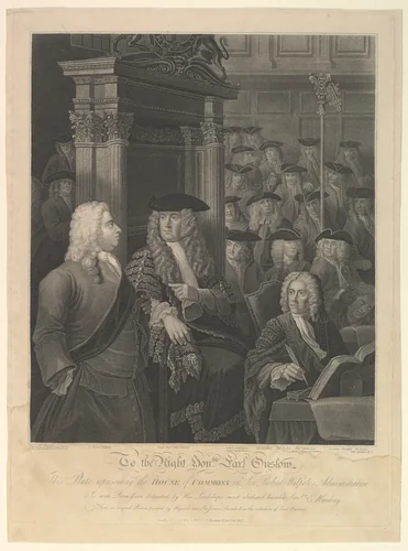 House of Commons - Sir Robert Walpole's Administration by Anthony Fogg, print, 1803