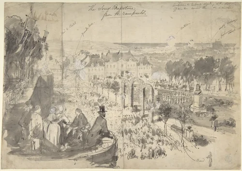 The Visit of Napoléon III to Boulogne-sur-Mer by Constantin Guys, drawing, 1815-1892