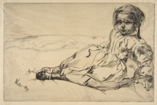 Bibi Valentin by James McNeill Whistler, print, 1859