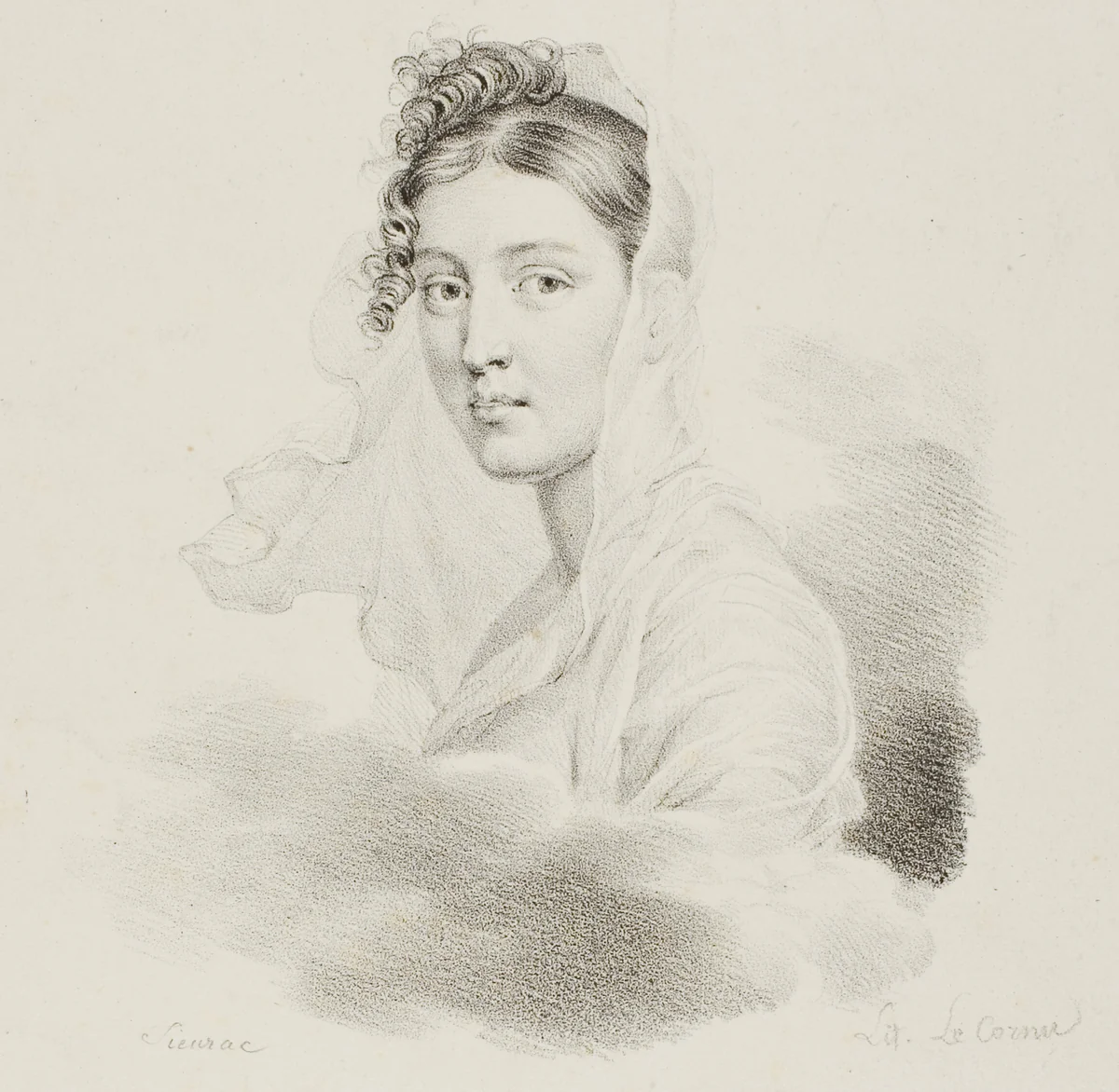 Portrait of a Woman by Francois-Joseph-Juste Sieurac, print, 1801-1832