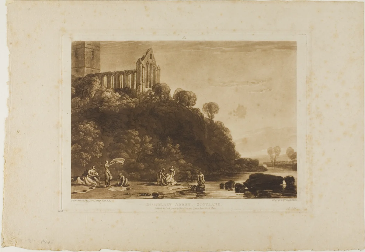 Dumblain Abbey, plate 56 from Liber Studiorum by Joseph Mallord William Turner, print, 1816