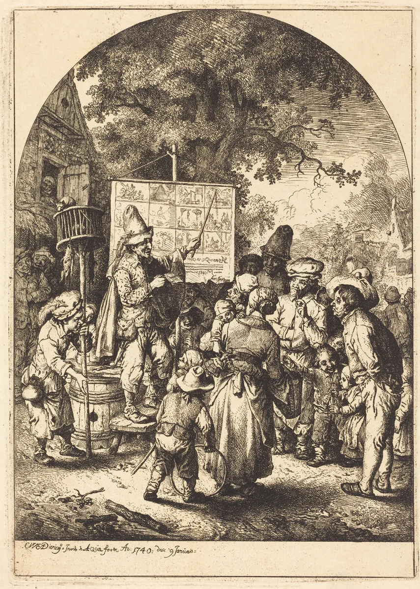 The Singer at the Country Fair by Christian Wilhelm Ernst Dietrich, print, 1740