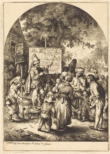 The Singer at the Country Fair by Christian Wilhelm Ernst Dietrich, print, 1740