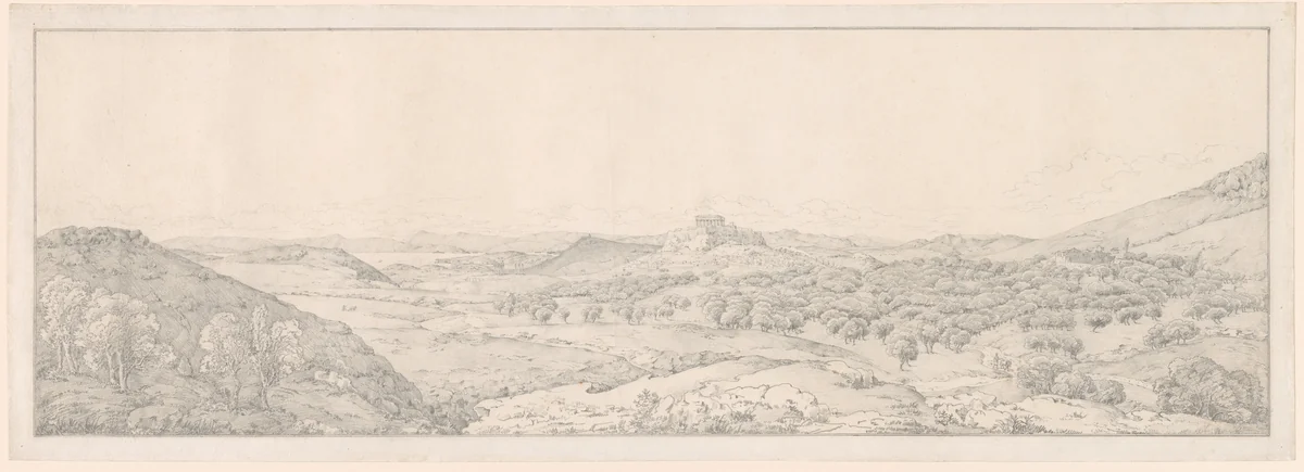 Panorama toward Athens from the Garden of Aphrodite by Joseph Thürmer, drawing, 1818