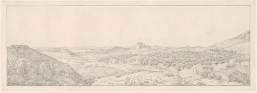 Panorama toward Athens from the Garden of Aphrodite by Joseph Thürmer, drawing, 1818