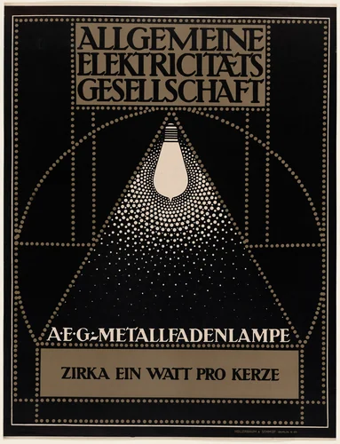 A.E.G.- Metallfadenlampe (A.E.G. - Metal Filament lamps) by Peter Behrens, design, 1907