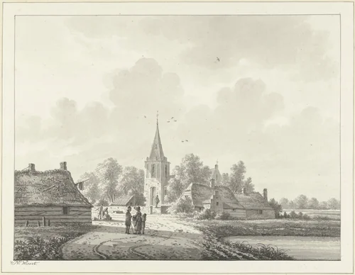 Het dorp Hoevelaken by Nicolaas Wicart, drawing, 1758-1815
