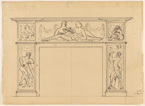 Project for an Overmantle by Gaston Lachaise, drawing, 1934