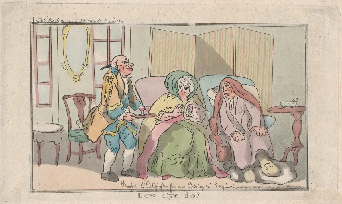 How d'ye do? by Thomas Rowlandson, print, 1792