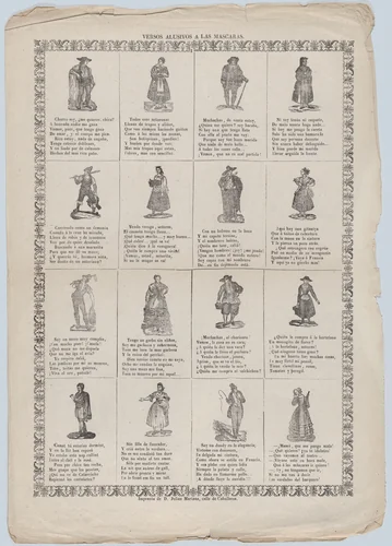 Allusive verses for masquerades by Julian Mariana, print, 1855-1875