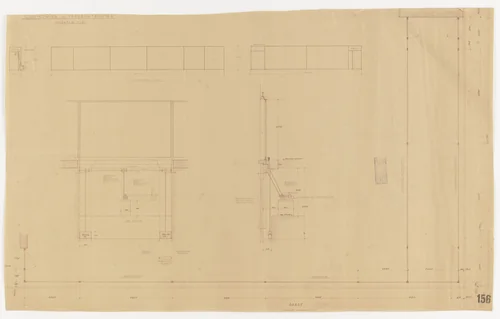 Tugendhat House, Brno, Czech Republic, Plan, three elevations, section by Ludwig Mies van der Rohe, mies van der rohe archive, 1928