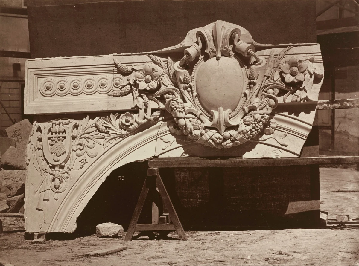 Ornamental Sculpture from the Paris Opera House (Arch Detail) by Louis-Émile Durandelle, photograph, 1865