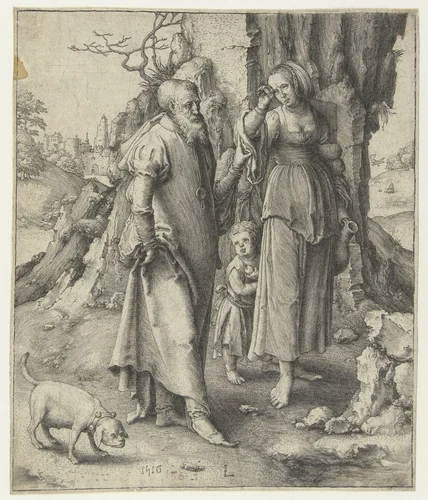 Abraham stuurt Hagar weg by Unknown, print, 1516