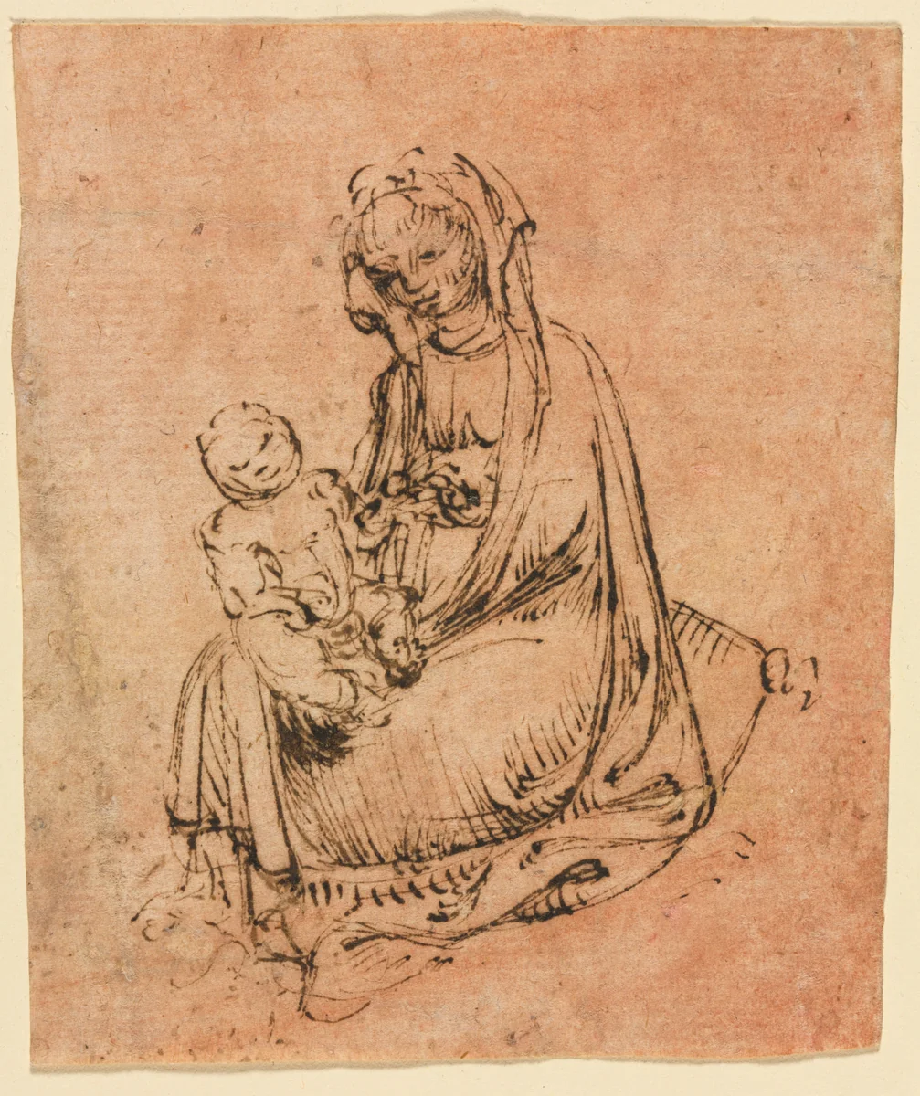 Madonna and Child by Stefano da Zevio, drawing, 1435-1455