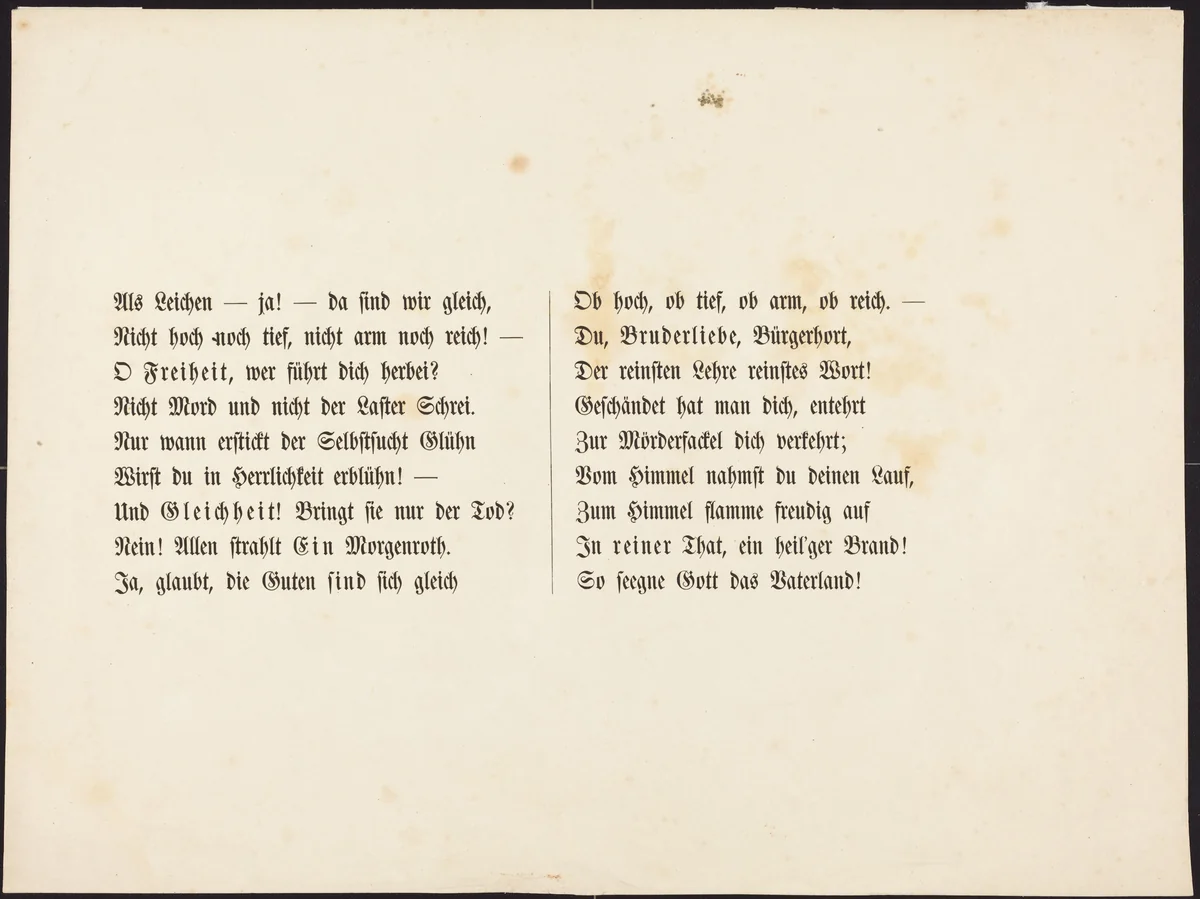 Auch ein Todtentanz: Text Page by Alfred Rethel, print, 1849
