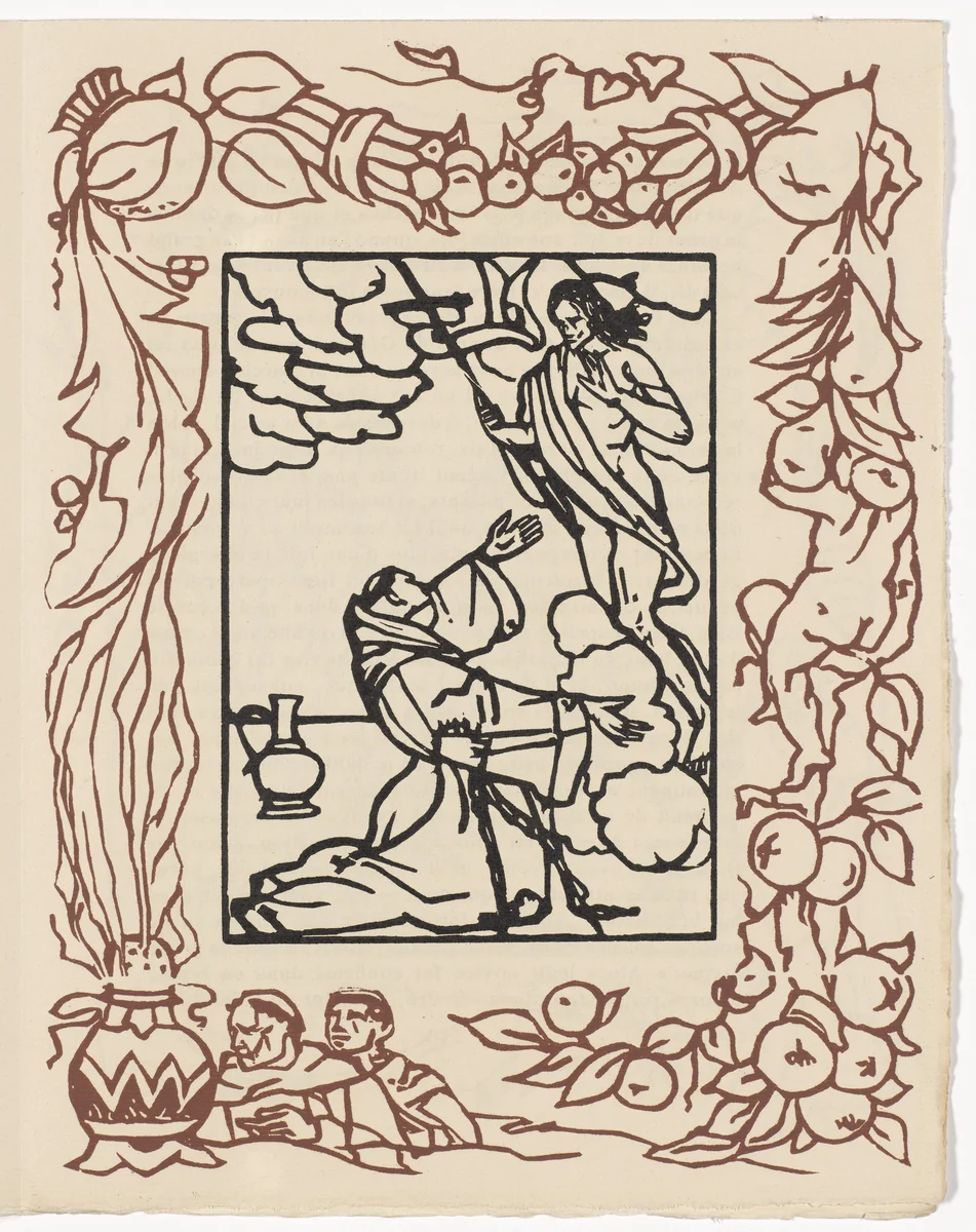 Plate (page 245) from Les Petites Fleurs de St. François (The Little Flowers of St. Francis) by Émile Bernard, illustrated book, 1928