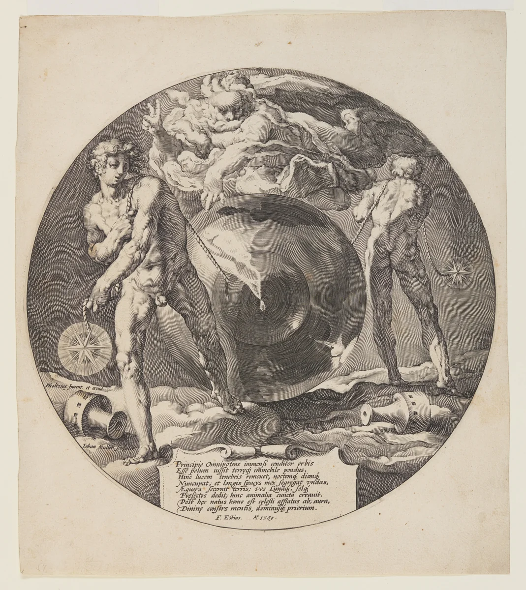 Title Page, plate 1, from Creation of the World by Jan Harmensz. Muller, print, 1590