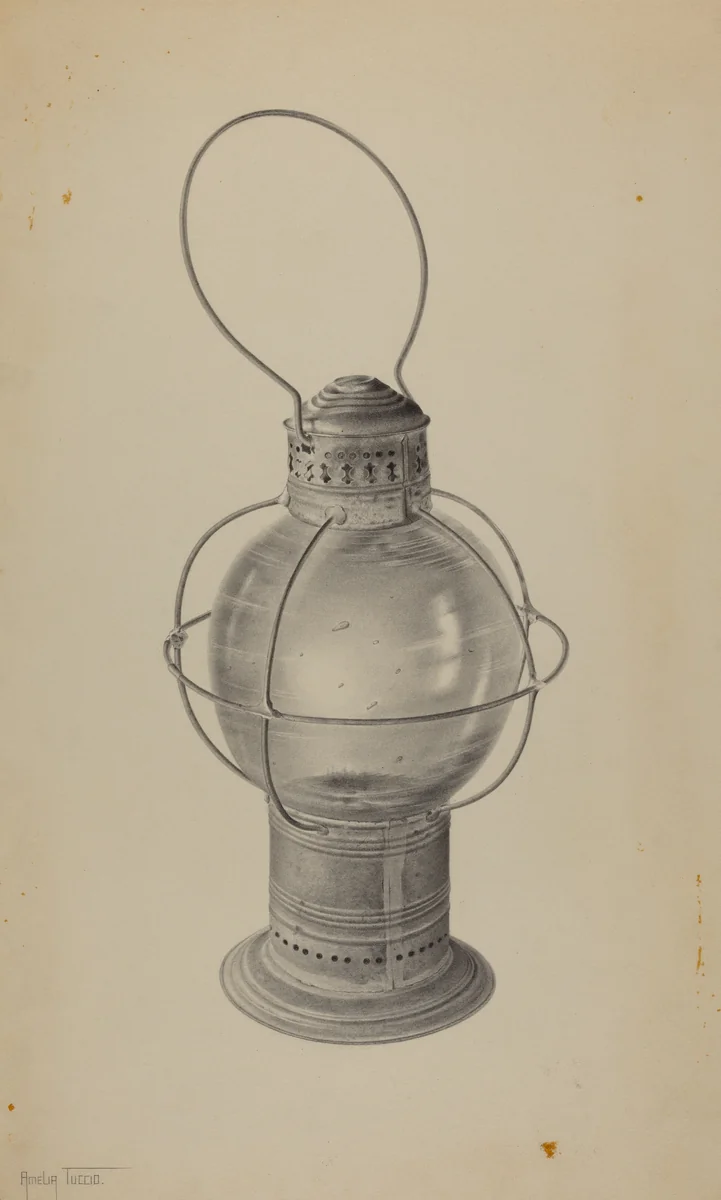 Hand Lantern by Amelia Tuccio, index of american design, 1938