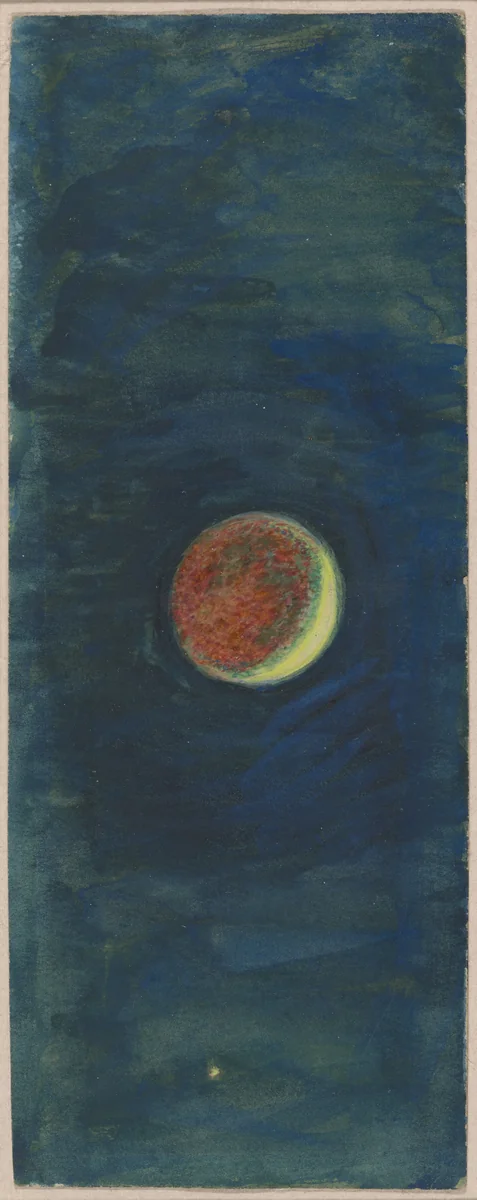 Study of the Crescent Moon in "The Ship" by William Holman Hunt, print, 1870-1880