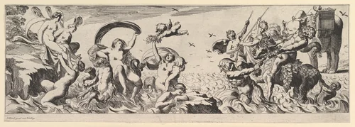 Bacchanal by Pierre Brebiette, print, 1610-1642