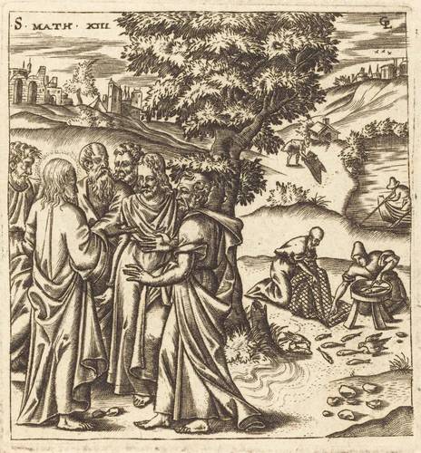 Christ Telling His Disciples of the Parable of the Dragnet by Léonard Gaultier, print, 1576-1580