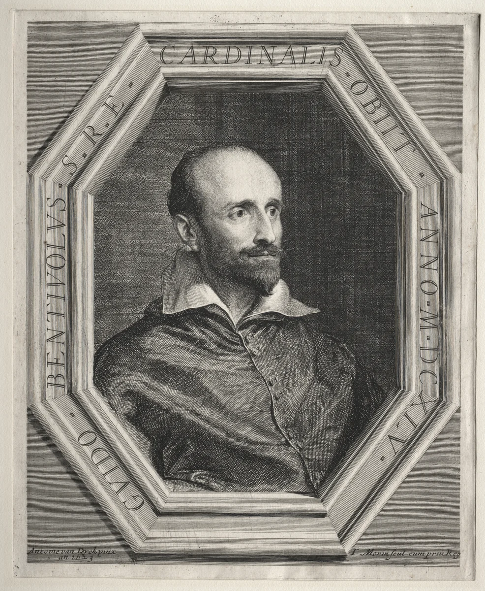 Cardinal Guido Bentivoglio, Papal Nuncio at the Court of Louis XIII by Jean Morin, print, 1614-1650