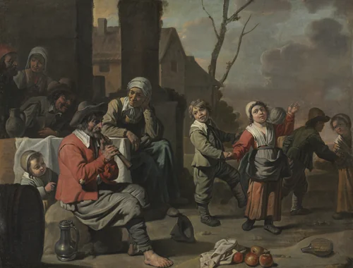 Peasant Children Dancing by Le Nain, painting, 1650-1659