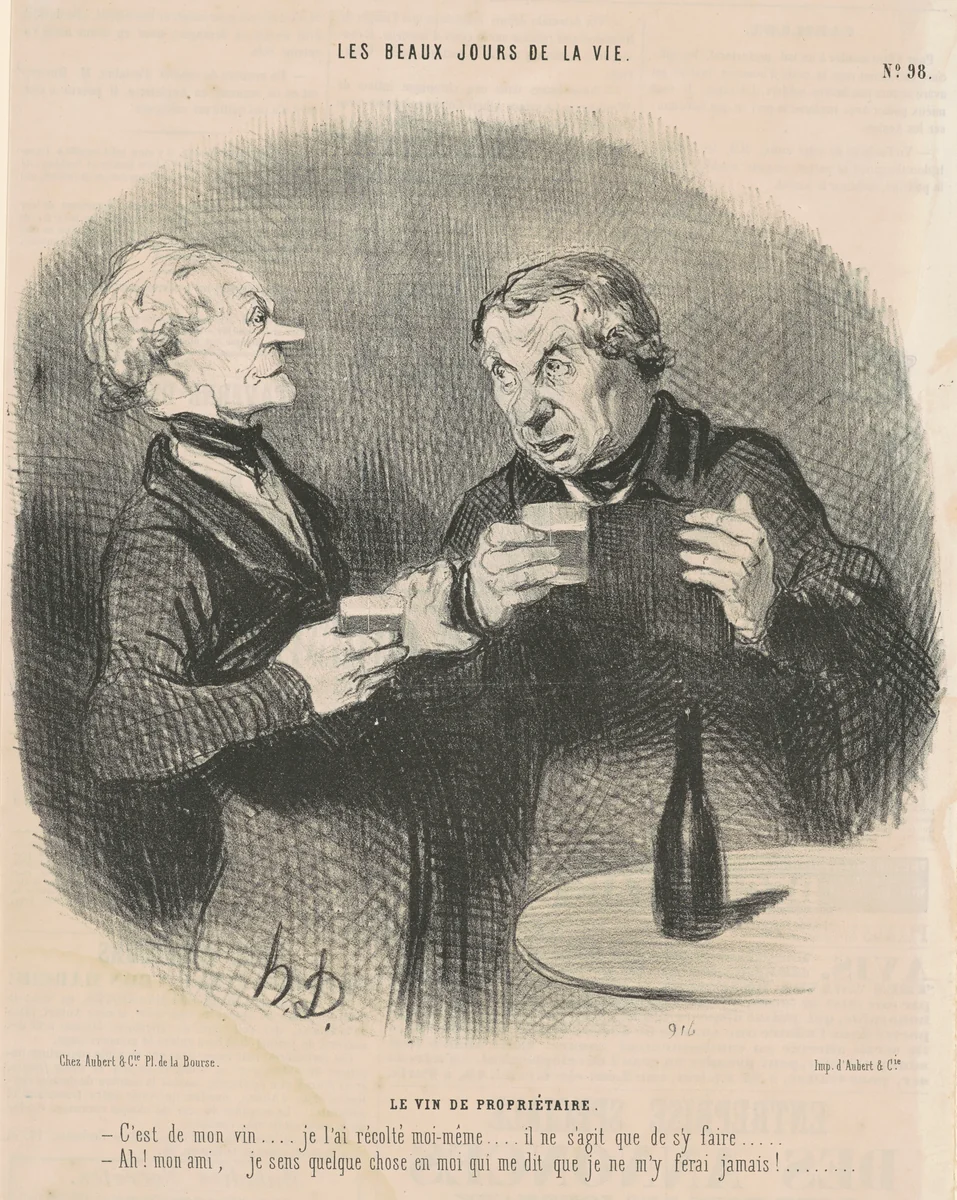 Le vin de propriétaire by Honoré Daumier, print, 1846