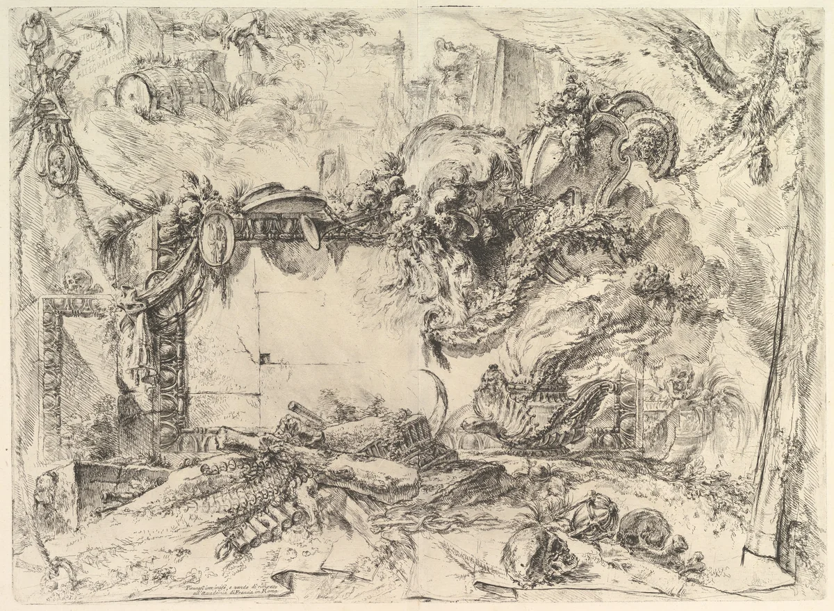 The Monumental Tablet, from "Grotteschi" (Grotesques) by Giovanni Battista Piranesi, print, 1743-1753