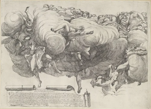Hemelvaart van Maria (linker deel) by Giovanni Battista Vanni, print, 1642