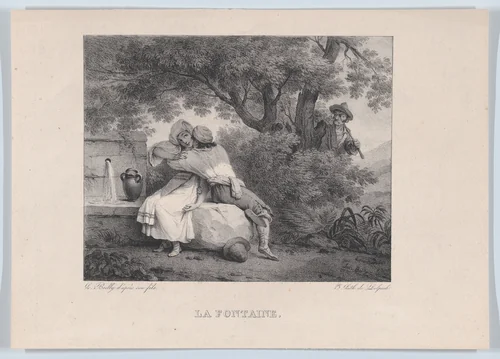 The Fountain by Louis-Léopold Boilly, print, 1826