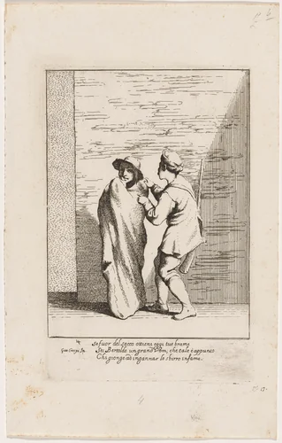 Bertoldo Stuffed in a Sack by Giuseppe Maria Crespi, print, 1705-1715