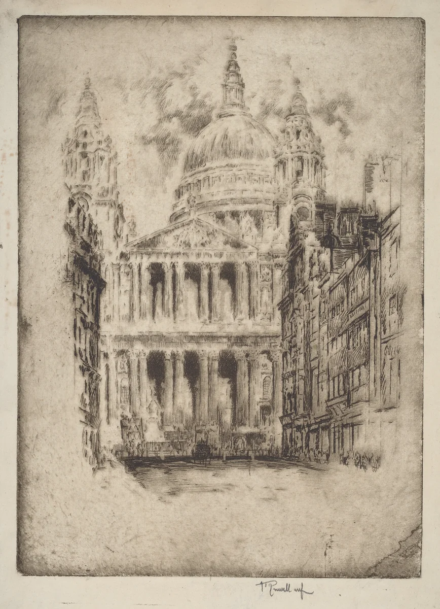 St. Paul's, Fleet Street, London by Joseph Pennell, print, 1905