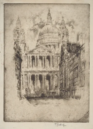 St. Paul's, Fleet Street, London by Joseph Pennell, print, 1905