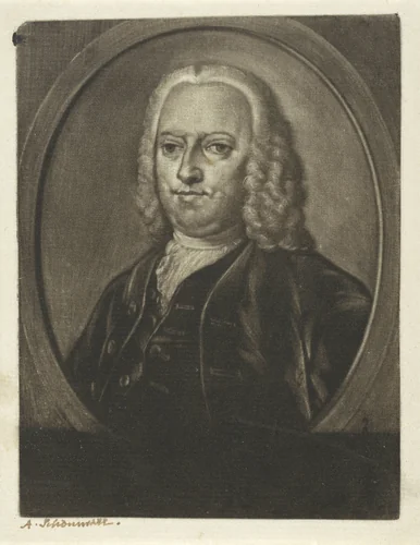 Portret van een man, mogelijk Johan van der Linden van Slingeland by Aert Schouman, print, 1720-1792